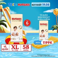 Tã quần Huggies Skin Perfect XL Super Jumbo 52+6 miếng với 2 vùng thấm giảm kích ứng da