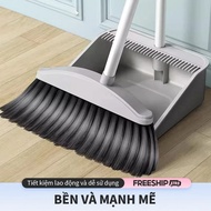 Broom set with serrated dustpan