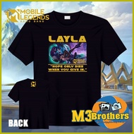 ➧ ✻ ◲ LAYLA Mobile Legends Cotton Shirt / ML Shirt / MLBB Shirt / CVC Cotton Shirt /Mobile Gaming S