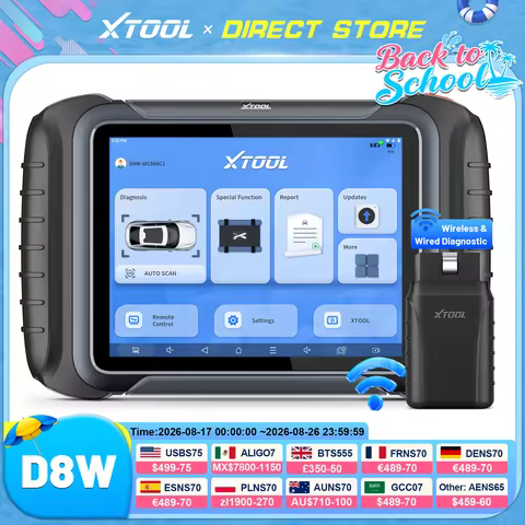 XTOOL D8W Bluetooth Diagnostic Tools Upgrade of XTOOL D8S Automotive Scanner With Topology Map Built