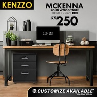 KENZZO: MCKENNA SOLID WOOD TABLE/Study Table/Meja/L Shape Table / 𝐑𝐔𝐁𝐁𝐄𝐑 𝐖𝐎𝐎𝐃 /SOLID WOOD TABLE/META