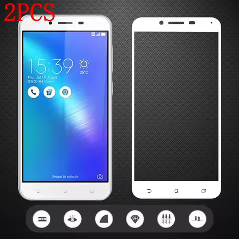 2PCS Full Cover Tempered Glass For Asus Zenfone 3 Max ZC553KL Screen Protector protective film For A