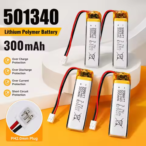 501340 3.7V 300mAh Li-Polymer Rechargeable Battery for TWS Bluetooth Headset Electric Toothbrush MP4