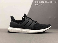 訂購LINE：mei896  Adidas Ultra Boost 4.0  愛迪達 四代針織條紋全黑配色#作為高性能的中性跑鞋，5BHLD92 Size︰36～46