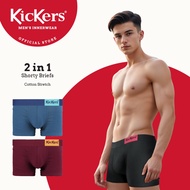 Kickers Cotton Stretch Men's Shorty Briefs -Assorted Colour (2 Pieces) K606-2S