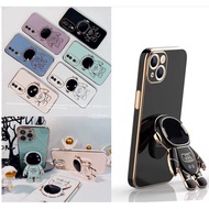 iP 14 Plus 14 Pro Max Soft Case With Fold Stereoscopic Astronaut Bracket Casing