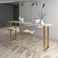 [kline]Nordic Marble Bar dining Tables and Chairs Household Leaning Wall Bar Table Cafe shop Milk Tea Shop table chair set