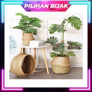 Basket Rattan Laundry Basket Woven Seagrass Belly Basket Bakul Hamper Bakul Anyaman Bakul Mengkuang 