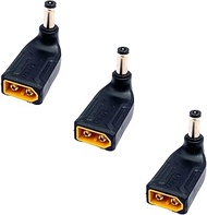 3 Pcs XT60 Male to DC5521 Male Adapters, Straight 90 Degree XT60 Connector to DC 5.5mm X 2.1mm for G