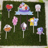 BT 21 cake Topper, happy birthday cake decoration character