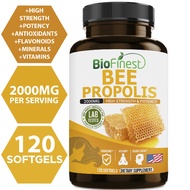 Biofinest Bee Propolis 2000mg Extract - Immune Skin Care Sore Throat Antioxidant Vitamin Minerals Supplement (120gels)
