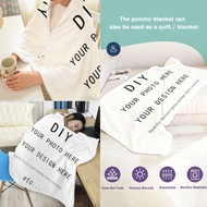 DIY Custom Flannel Snap-button Blanket, Multi-functional Flannel Shawl, Wearable for Office Use, Out