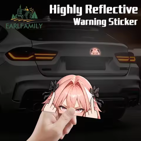 EARLFAMILY Femboy Astolfo Reflective Car Sticker DIY Anime Characters Windshield Decals Waterproof S