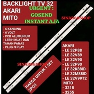 2 pcs BACKLIGHT AKARI MITO LE 32P88 32V89 32V90 32K88ID 32M88ID 32V99T2 3218 3255 TV LCD LED L32P88 