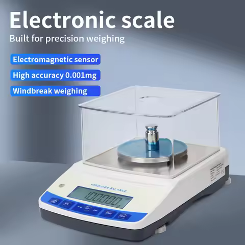 500G 0.001G Lab Analytical Balance Scale High Precision Electronic Balance EU Plug Kitchen Jewelry L