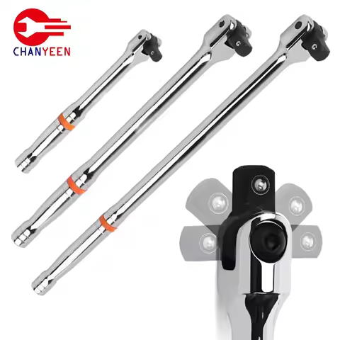 1/2'' Drive Breaker Bar Wrench Socket 10/15/18inch Extension 180-Degree Cr-V Flex Head and Engraved 