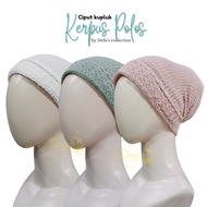 Ciput kurpus polos tudung kepala kupluk nenek ibu wanita dewasa rajut premium