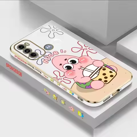 Milk Tea Baby Pattern Luxury Plating Phone Case For Motorola Moto G60 G53 G52 G50 G42 G30 G20 G22 G5