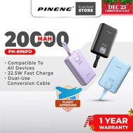 [3C Certified] Pineng PN-896PD 22.5W 20000mAh Portable Powerbank Fast Charge Detachable Cables PN896