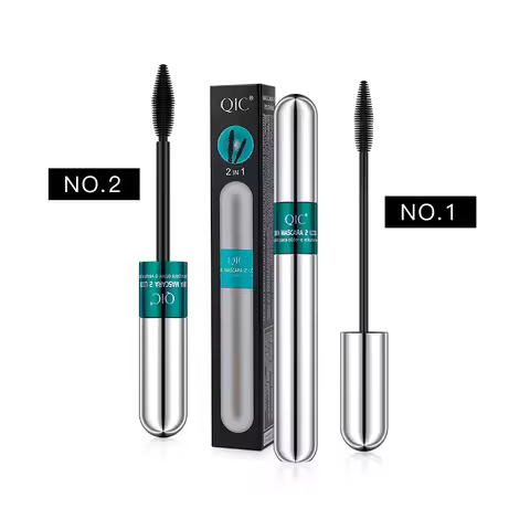 4D Mascara Double Effect Lengthen Curling Thick Eyelash Extension Long Lasting Silk Fiber Eye Lashes