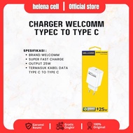 Charger Welcomm Type C to Type C 25W