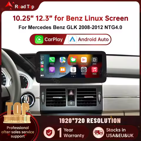 Road Top Wireless CarPlay Android Auto Multimedia Display Linux Touch Screen For Mercedes-Benz GLK X