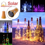 1PCS Solar 2M LED Cork Shaped 20 LED Night Fairy String Light Kork Solarbetrieben Licht Wine Bottle 