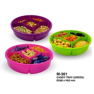 5 Compartment/3 Compartment Container/Plastic Food Storage/Candy/Fruit/Kuih Raya