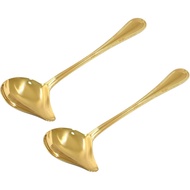 2 Pcs Stainless Steel Sauce Ladle with Pouring Spout, Long Handle Soup Ladle Gravy Ladle Sauce Drizz