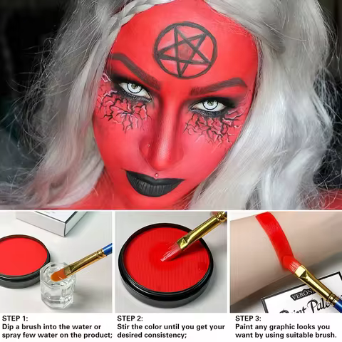 30g Face & Body Painting,Non-toxic,Body Paint for Halloween,Carnival,Face & Body Art,Water Activated