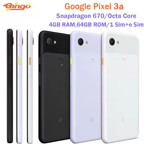 Original Google Pixel 3A 4G LTE 5.6" Snapdragon 670 Octa Core 4GB RAM 64GB ROM NFC 12.2MP 8MP Finger