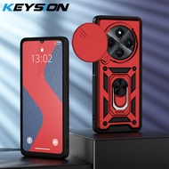 Keysion Ốp chống sốc cho Xiaomi Redmi 14C Silicone + PC trượt bảo vệ ống kính máy ảnh đế dạng nhẫn v