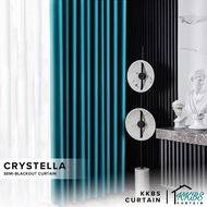 KKBS CURTAIN Crystella Langsir Siap Jahit Semi Blackout Plain Cangkuk& Ring (Crystella Ready Made Cu