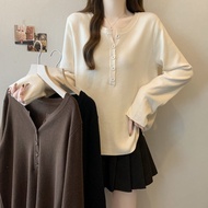 【40-100KG】Plus Size Long Sleeve New Loose Slimming T-Shirt For Women C15394