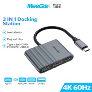 MeeGoo Type-c to HDMI Splitter PD100W  USB Expander USB3.0 Hub Multifunctional for Laptop PC Car