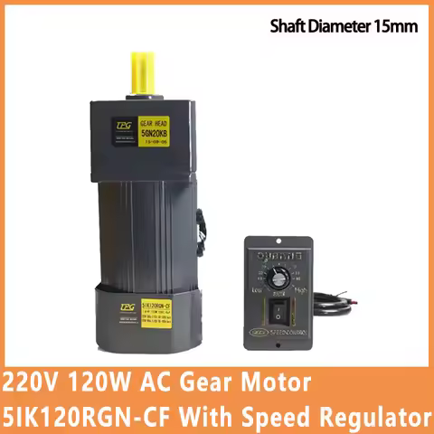 220V 120W AC Gear Motor 5IK120RGN-CF With Speed Regulator Adjustable Speed High Torque Asynchronous 
