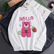 LOTSO BEAR xs-3xl strawberry pink teddy bear popcloset tshirt woman baju t-shirt lengan panjang perempuan muslimah viral