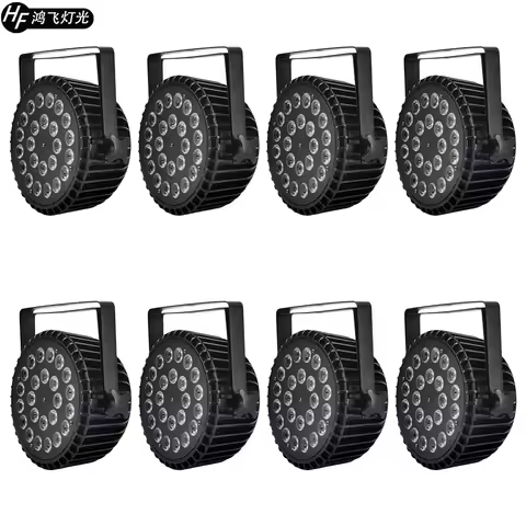 8 PCS/Lot Aluminum 24x18w RGBWA UV 6in1 LED Par Light DMX512 Dj Dyeing Par Lights Stage Light