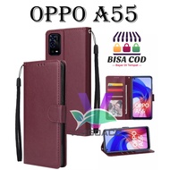 LEATHER CASE FLIP FOR OPPO A55-FLIP COVER WALLET CASING-WALLET LEATHER CASE FLIP BOOK COVER FLIP LEA