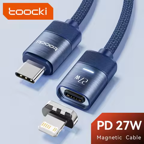 Toocki PD 27W Magnetic Type C Cable For iPhone 14 13 12 11 Pro Max X XR XS 8Plus LED Indicator 2.4A 
