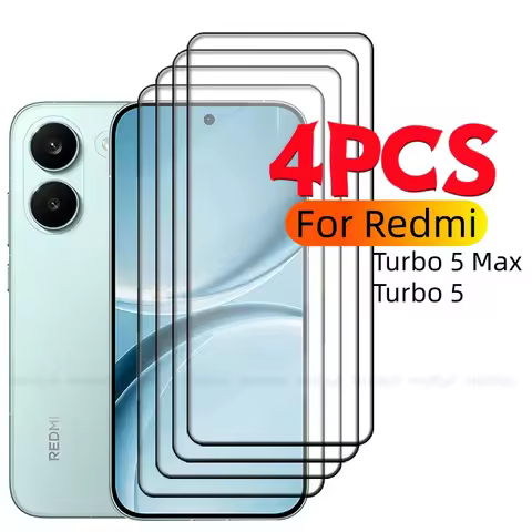 4/3/2/1PCS For Redmi Turbo 5 Glass Xiaomi Redmi Turbo 5 Max Tempered Glass Full Cover Glue 9H For Re
