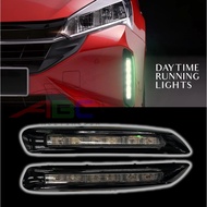 Perodua MYVI 2022 MYVI NEW OEM FRONT BUMPER LED DAYLIGHT LED DAYTIME RUNNING LIGHTS WITH RUNNING SIGNAL