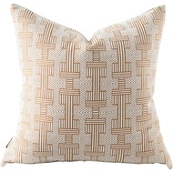 20x20'' Inches Throw Pillow Cushion Cover - Emma Orange Birch Stripe Pattern Couch Sofa Pillow Cover