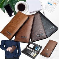 【LAZ Like】JEEP Men's Long Wallet Business Fashion Wallet PU Soft Leather Multi-Card Slot Large Capac