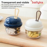 BALLYKA Pill Storage Box, Mini Transparent Portable Pill Box,  Four-compartment Moisture-proof Pill 