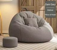 (Ready Stock) Bean Bag Adult Lazy Cozy Sofa Chair Durable Premium Quality BEAN BAG with beads