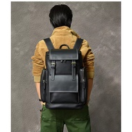 Vintage Crazy Horse Genuine Leather Men's Backpack Leather Bagpack Climbing Large Men's Hiking Backp