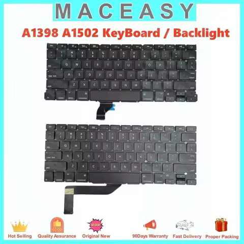 Macbook Pro Retina 13/15inch Build-in Keyboard Use for A1398 A1502 Replacement Ketboard Us Uk Backli