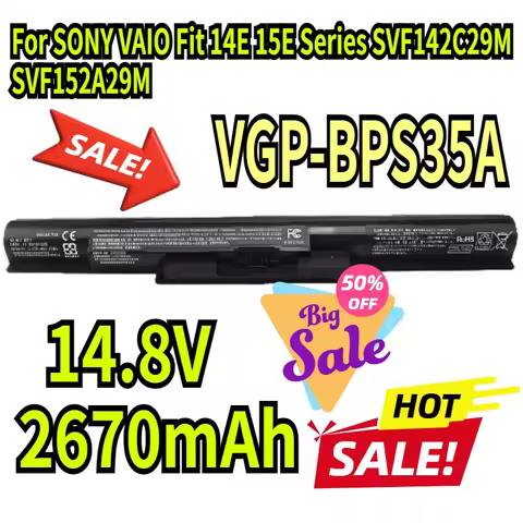 14.8V 2670mAh New VGP-BPS35A VGP-BPS35 Laptop Battery For SONY VAIO Fit 14E 15E Series SVF142C29M SV