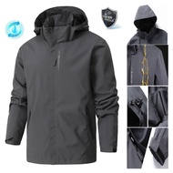 【Unisex】Waterproof Jacket Womens Hoodie Removeable WindbreakerJacket Unisex Bomber Jacket Mens Motor